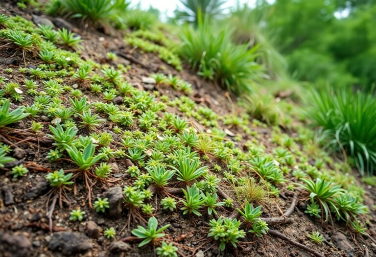 Which plants are best for erosion control on sloped areas?