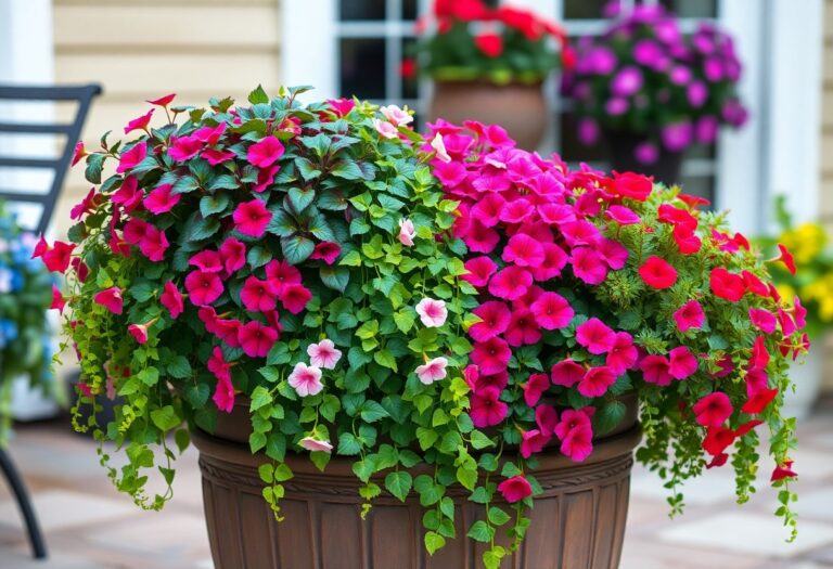 Which trailing plants are best for cascading container displays?