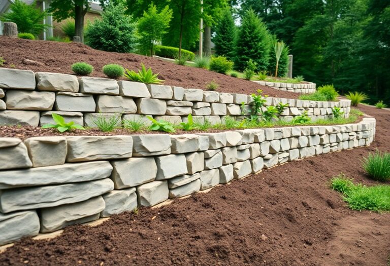 How do I build a retaining wall for a sloped garden?