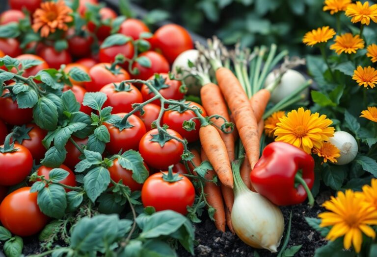 Which vegetables grow well together through companion planting techniques?