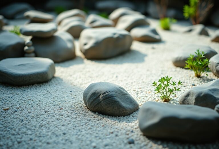 How do I create a Zen garden using rocks and sand?