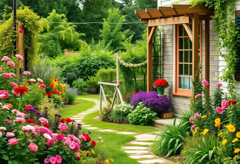 How do I design a cottage garden with effective plants and layout tips?