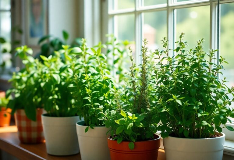 How can I grow herbs indoors year‑round using container gardening?