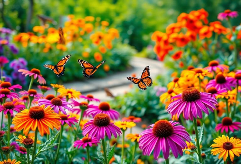 What are the key elements for creating a butterfly garden with proper plants and layout?