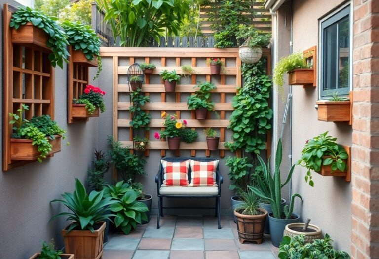 What are some small backyard ideas for maximizing space with vertical gardens?