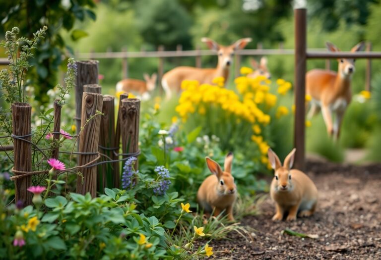 What natural methods can I use to deter rabbits and deer from my garden?